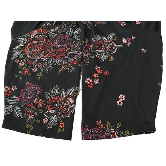 ZAC & RACHEL3/4 SLV PULL-OVER TUNIC BLOUSE, WOMENS, 2X-BLACK & MULTICOLOR FLORAL - Picture 7 of 10